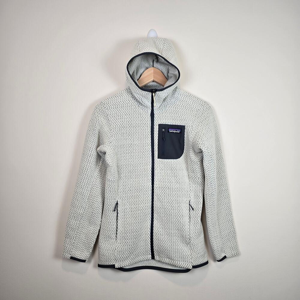 Patagonia Womens R1 Air Full Zip Hoody Size XS Wool White Fleece 40260
